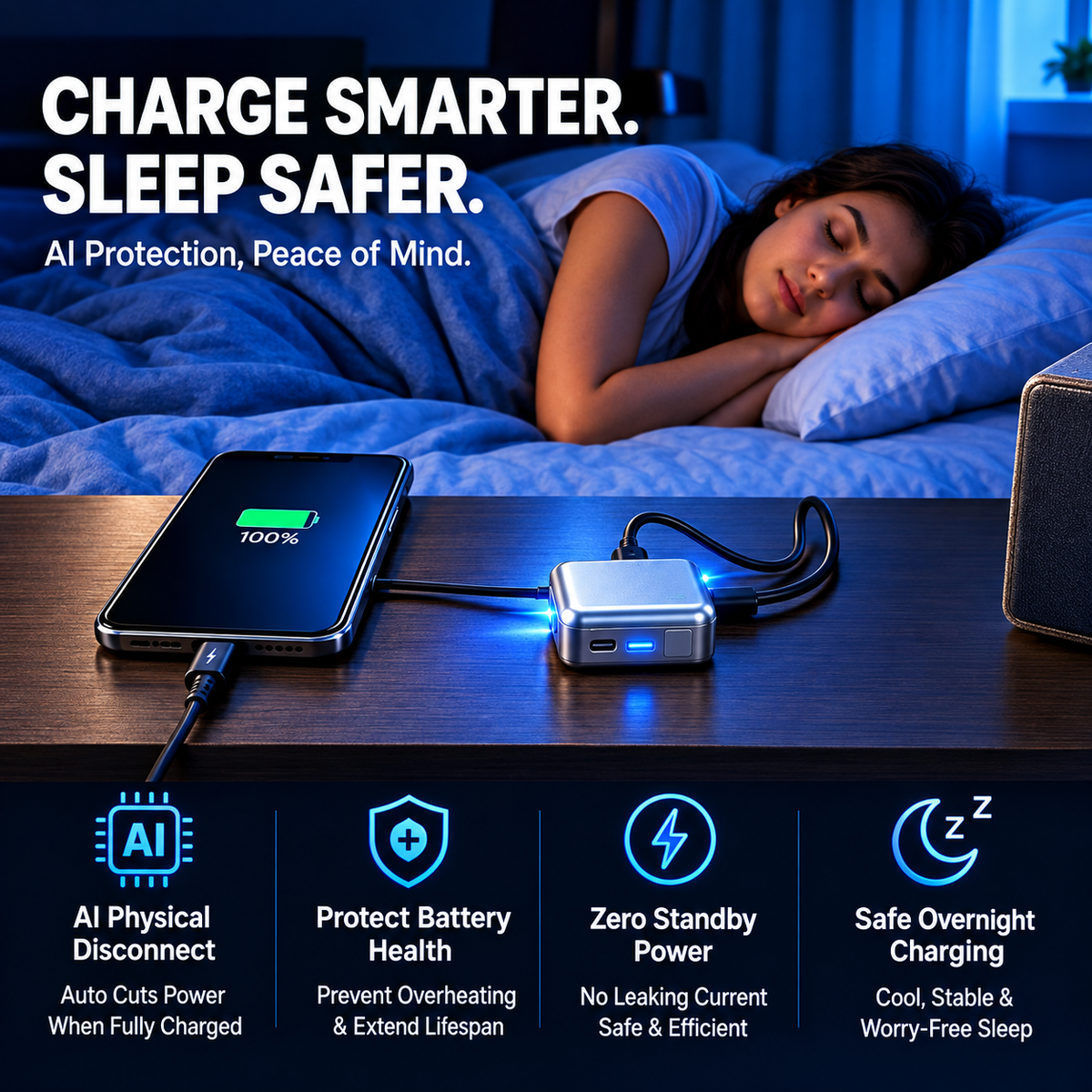 SB-C Smart Auto Eject Charging Adapter with LED Indicator