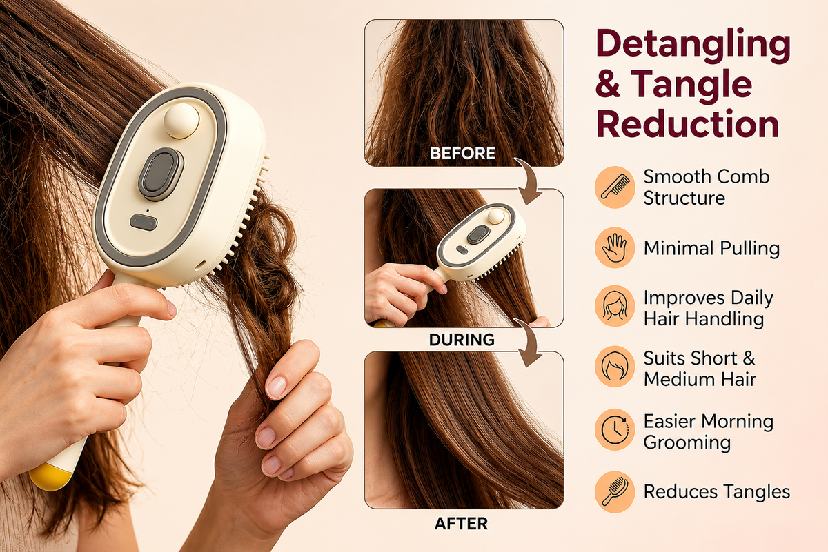 Electric Spray 3 in 1 Rechargeable Hair Massage Comb