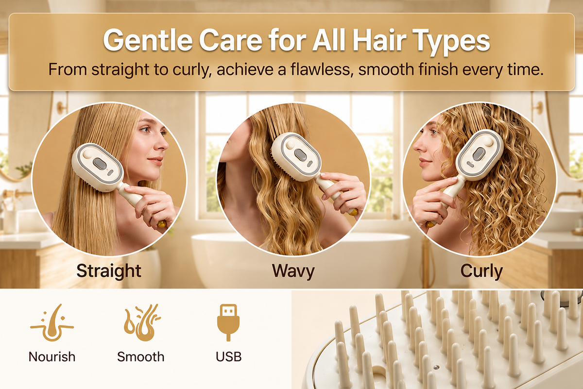 Electric Spray 3 in 1 Rechargeable Hair Massage Comb