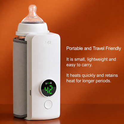 Portable Travel Bottle Warmer, Fast Heating (2-5 Minutes) Rechargeable Milk Warmer